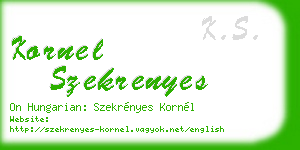 kornel szekrenyes business card