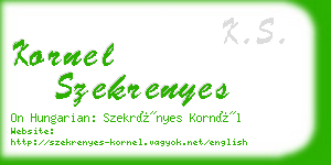 kornel szekrenyes business card